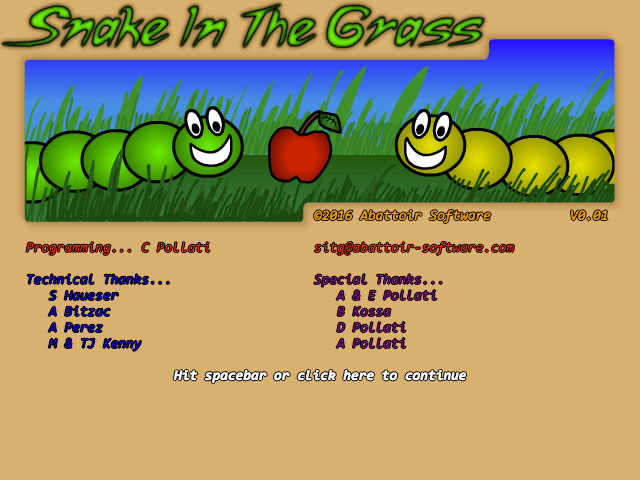 Screen shot titled: Title screen